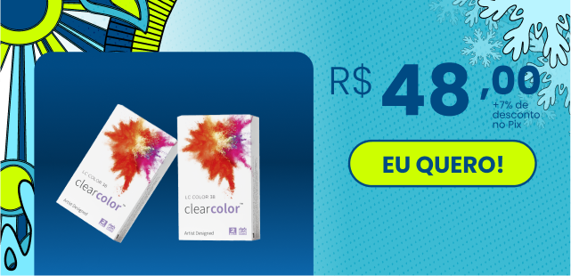 Até 12% de desconto na lente colorida ClearColor.