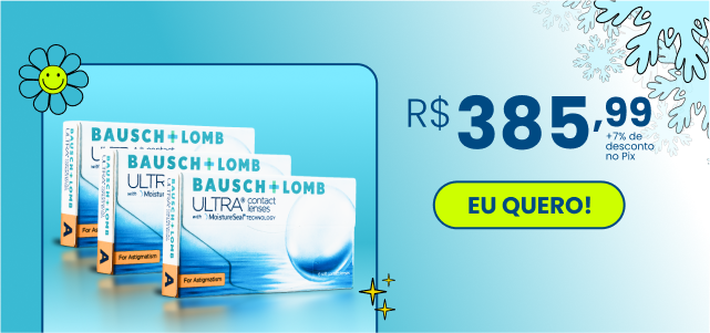 Promoção com até 12% de desconto nas lentes da Bausch. 